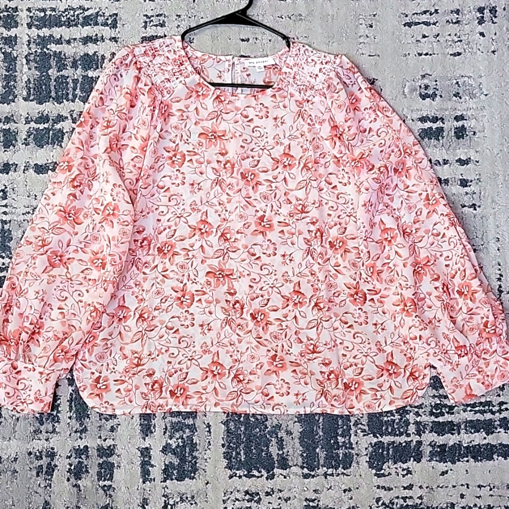 Blu Pepper Pink Floral Blouse